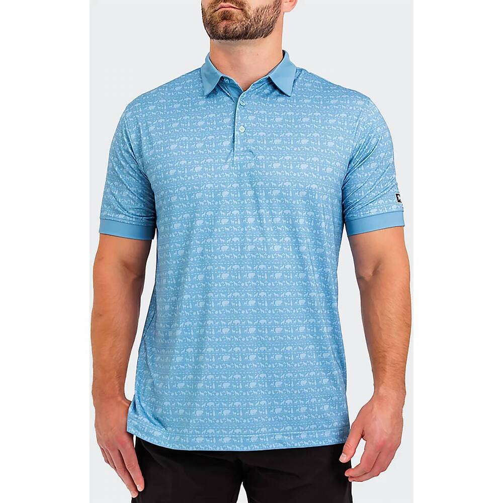 NEW WAGGLE GOLF sanctuary polo shirt in blue